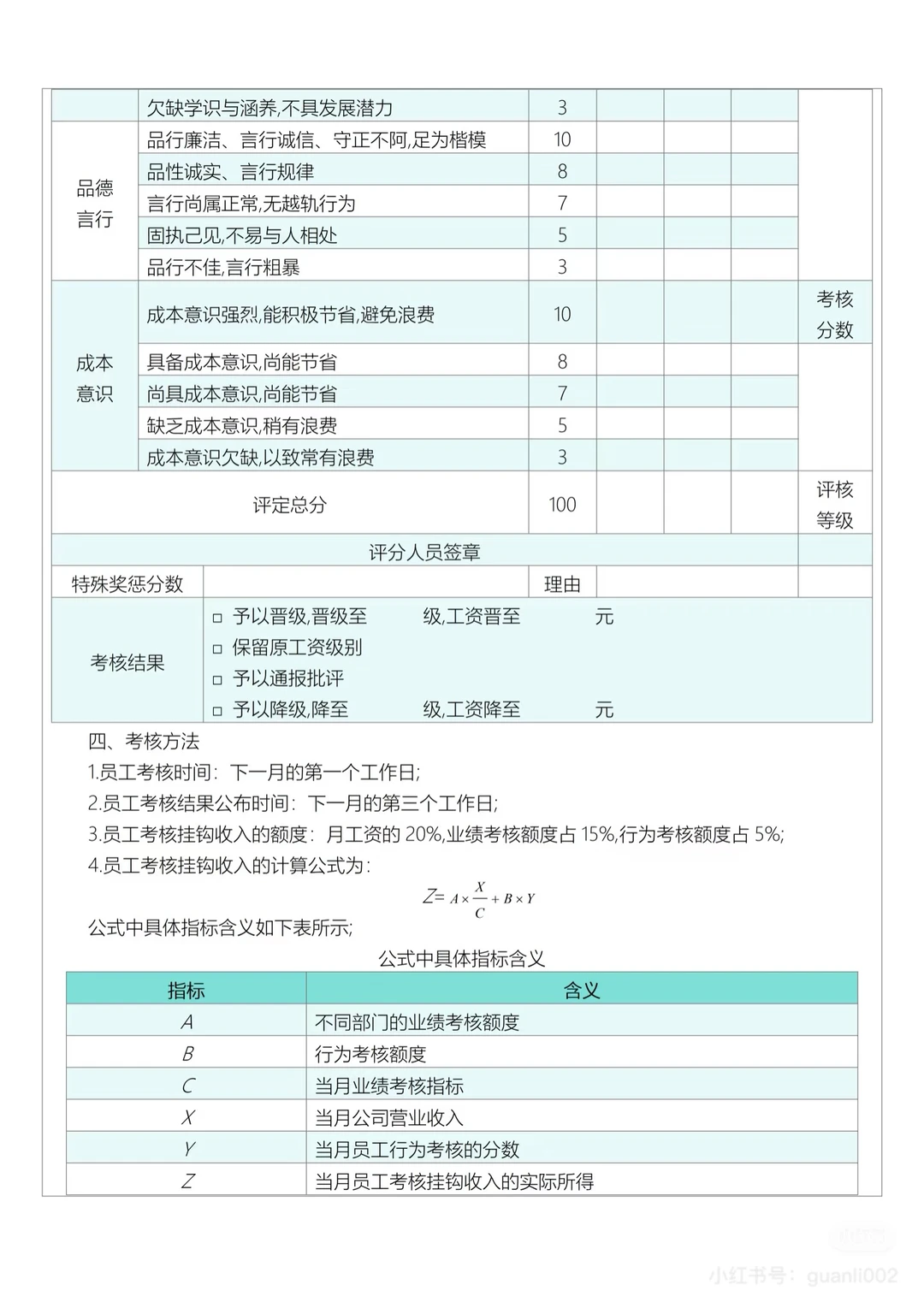 企业营销人员绩效考核