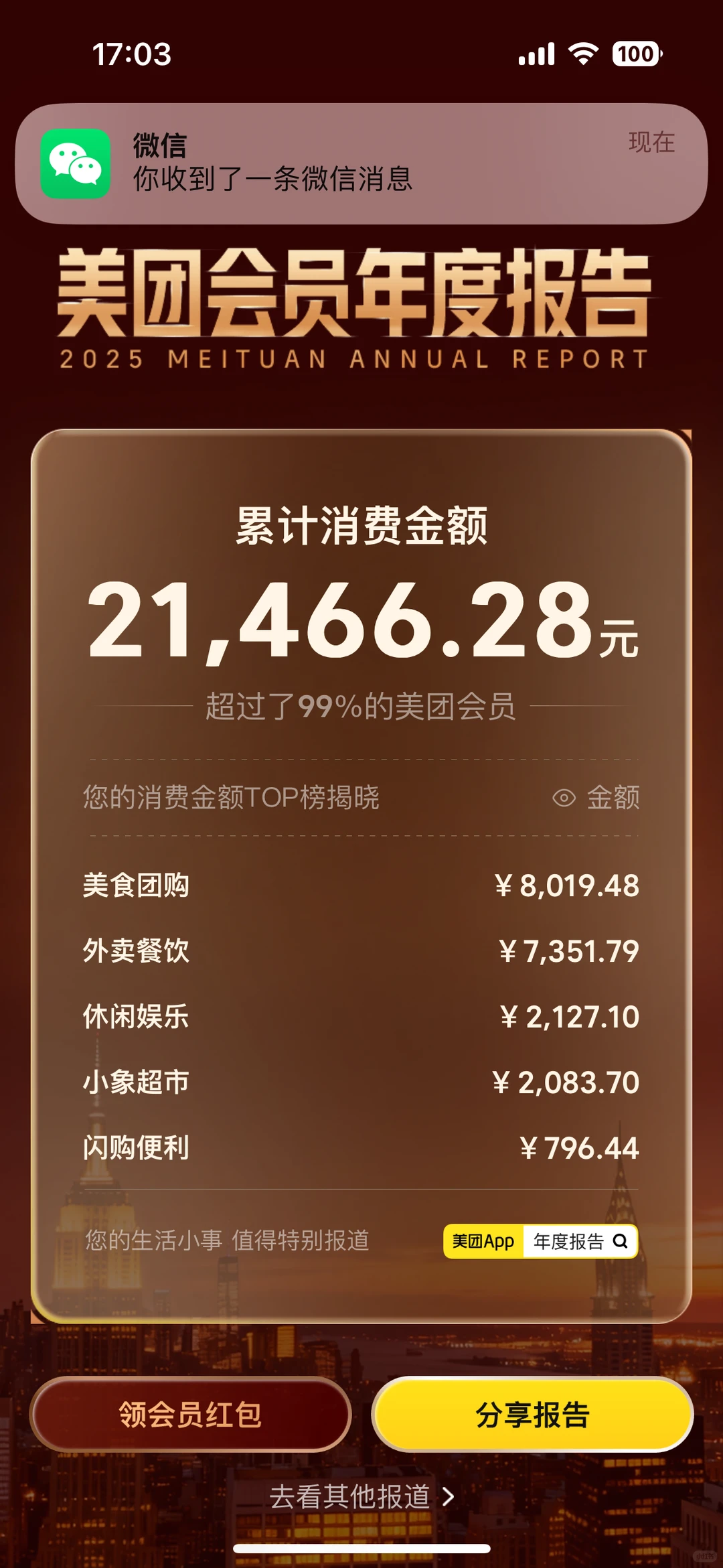 美团会员年度报告？