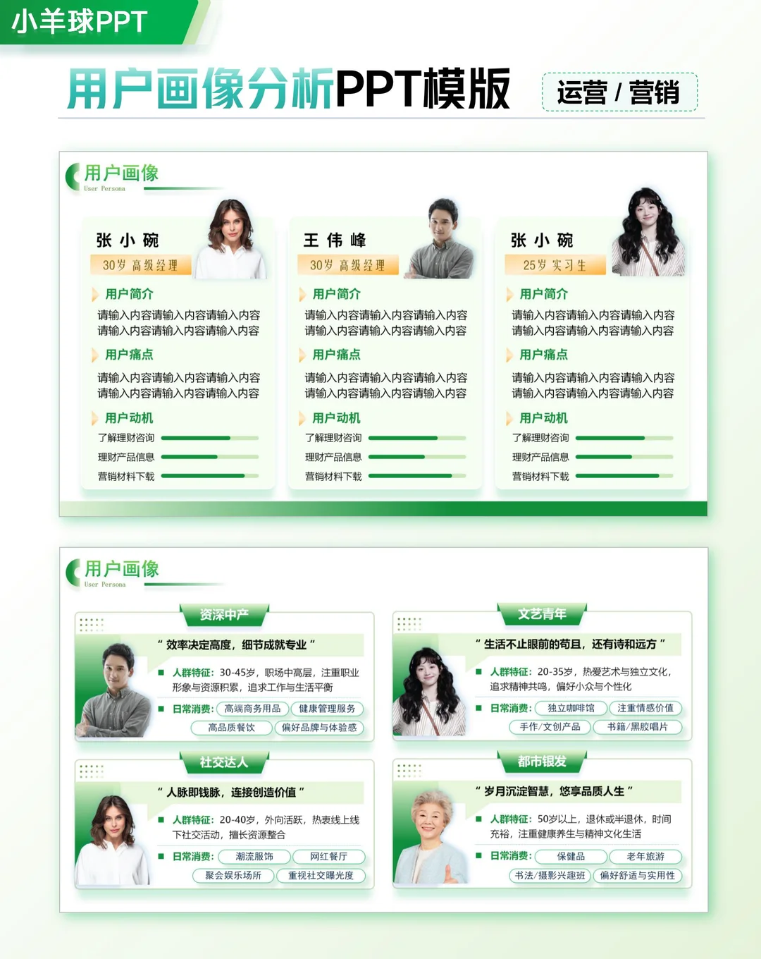 个人简介｜用户画像分析PPT模版