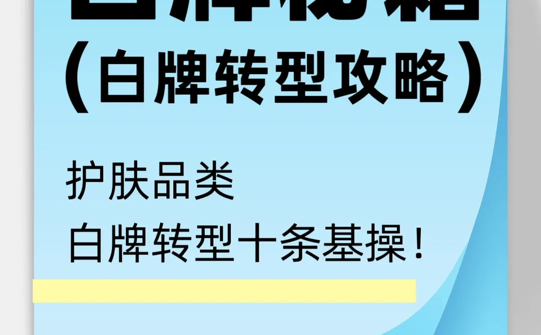 小众白牌转型攻略❗❗❗给老板的10条建议