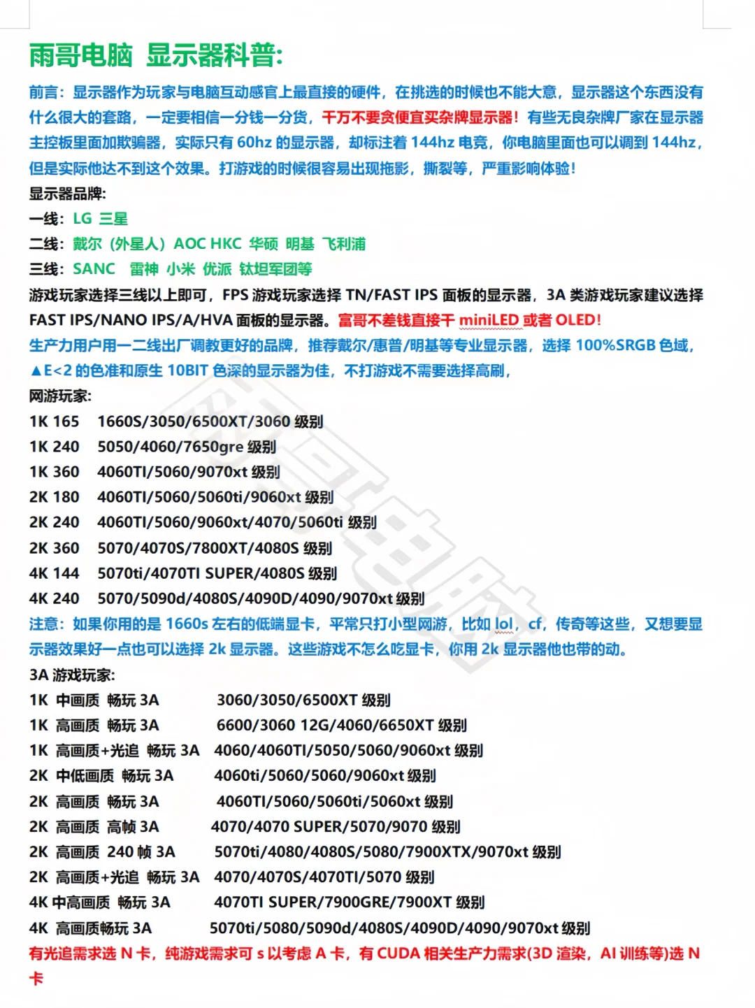 25年11月组装电脑行情及知识大全
