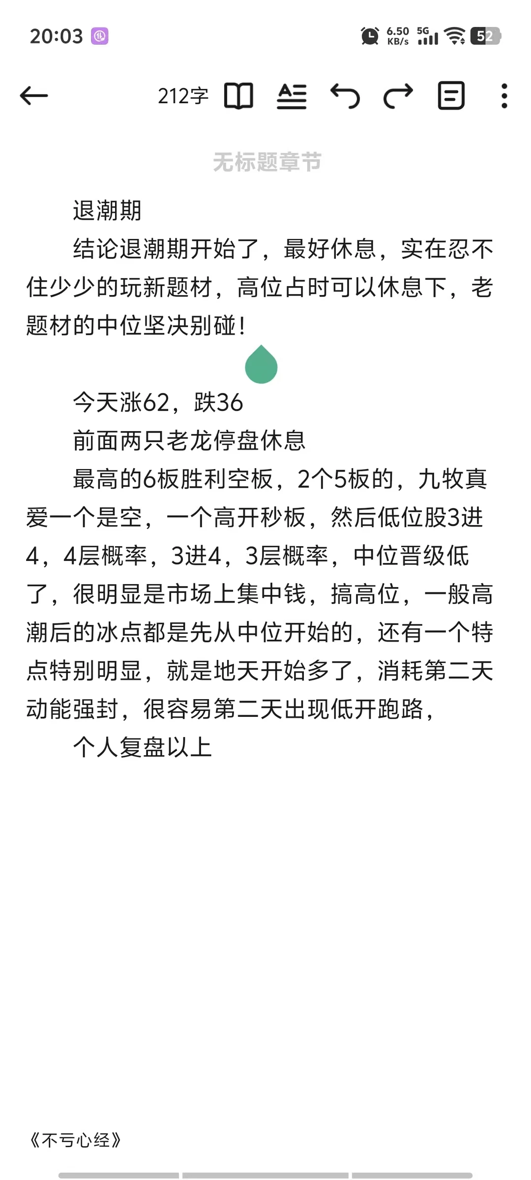 复盘，情绪周期之退潮期？