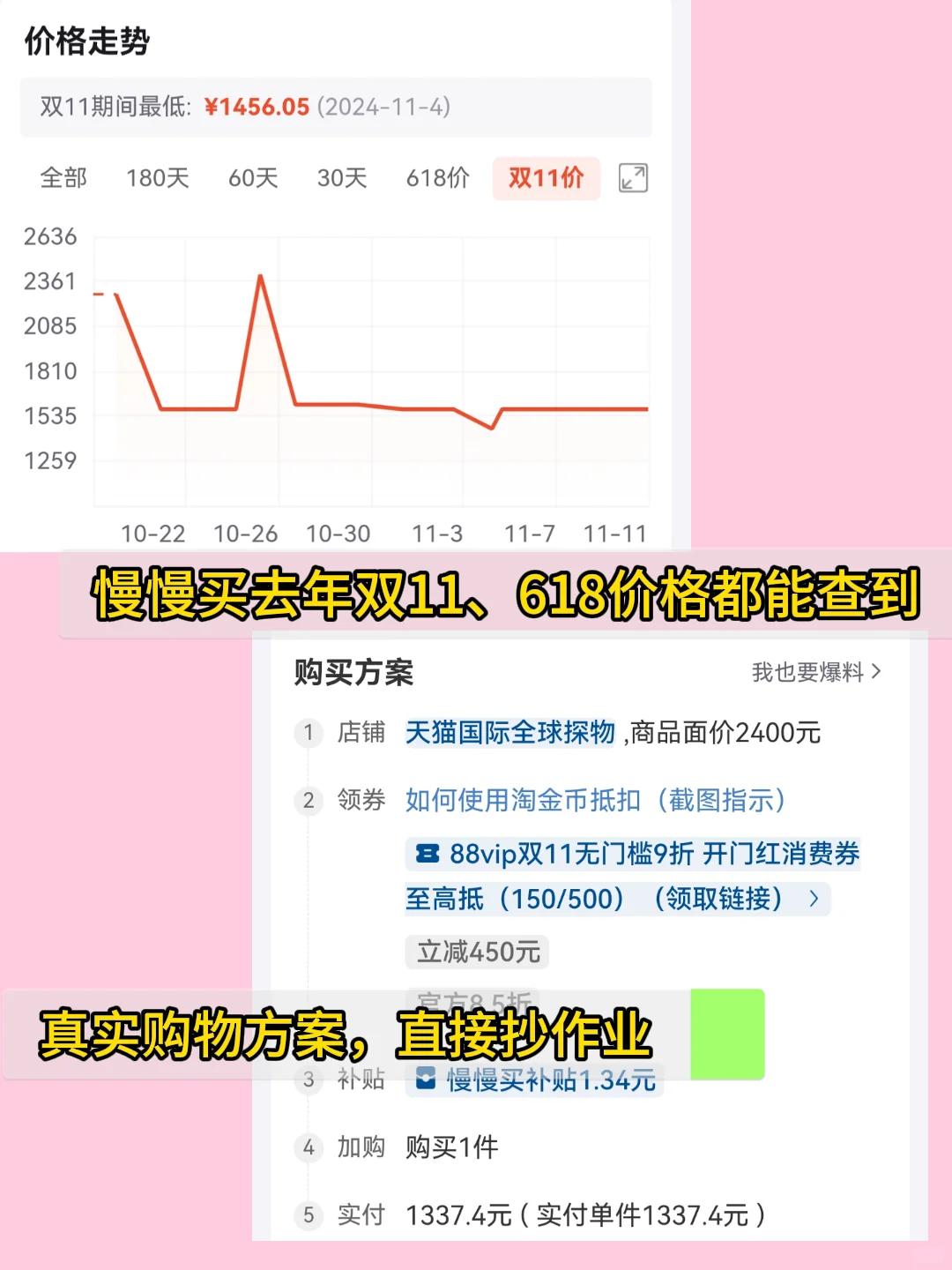 用什么值得买查不到去年双11价格