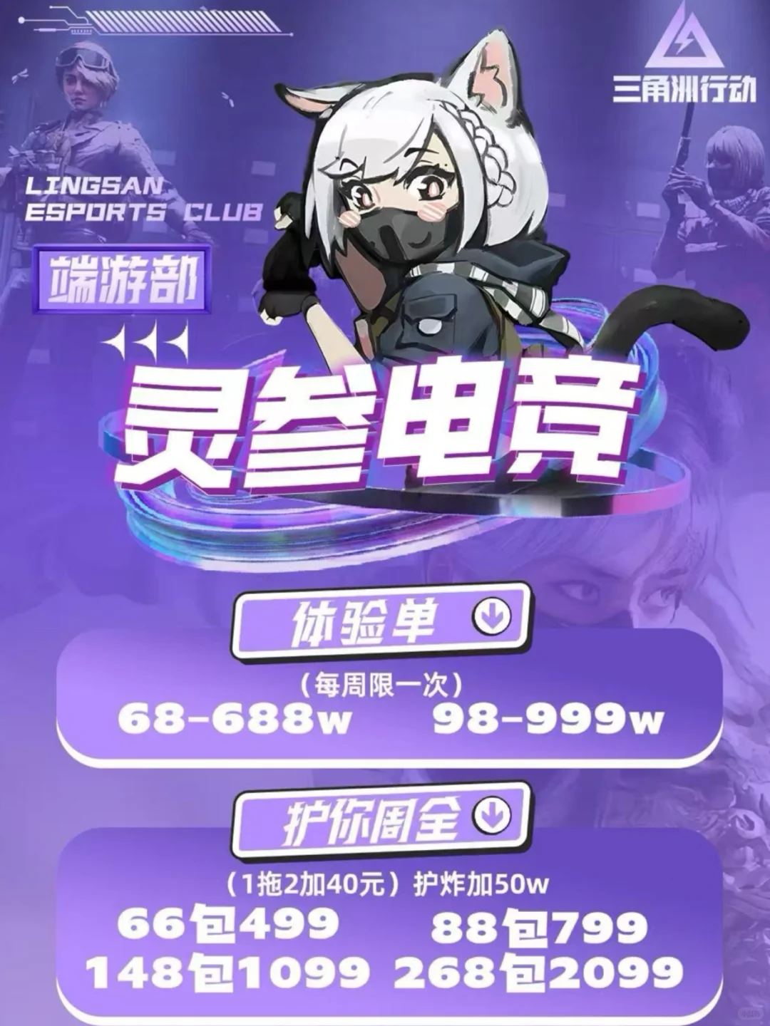 不同颜色的电竞价目单