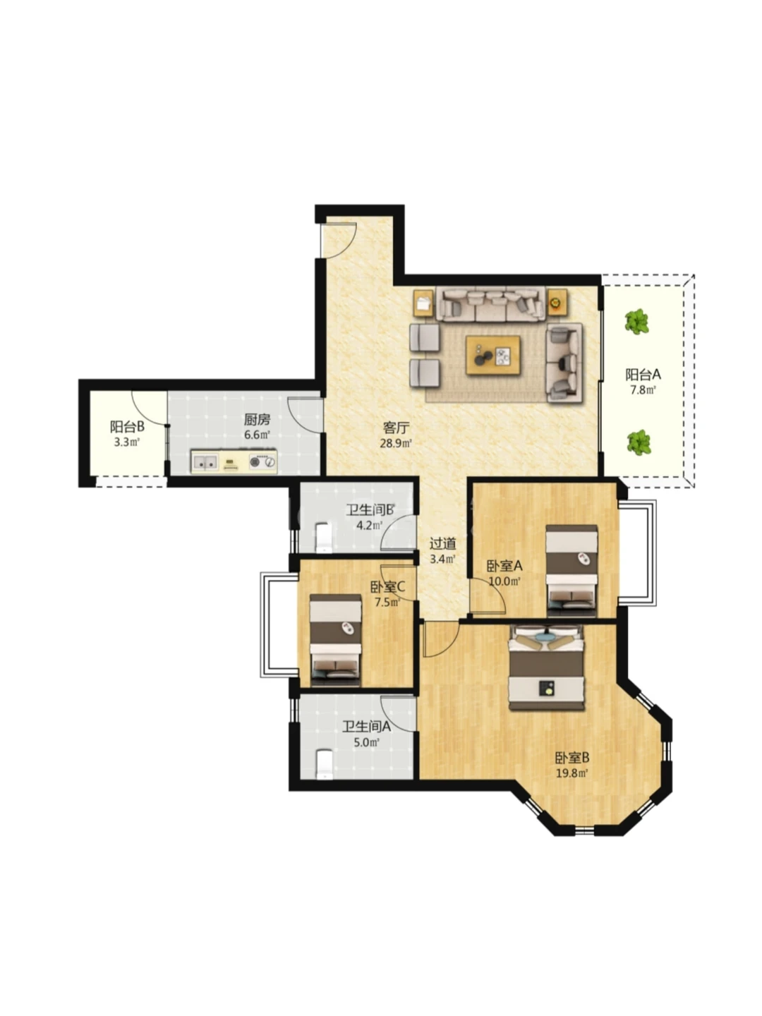 大面丨这套单价1W精装修，隔壁清水1W8💖