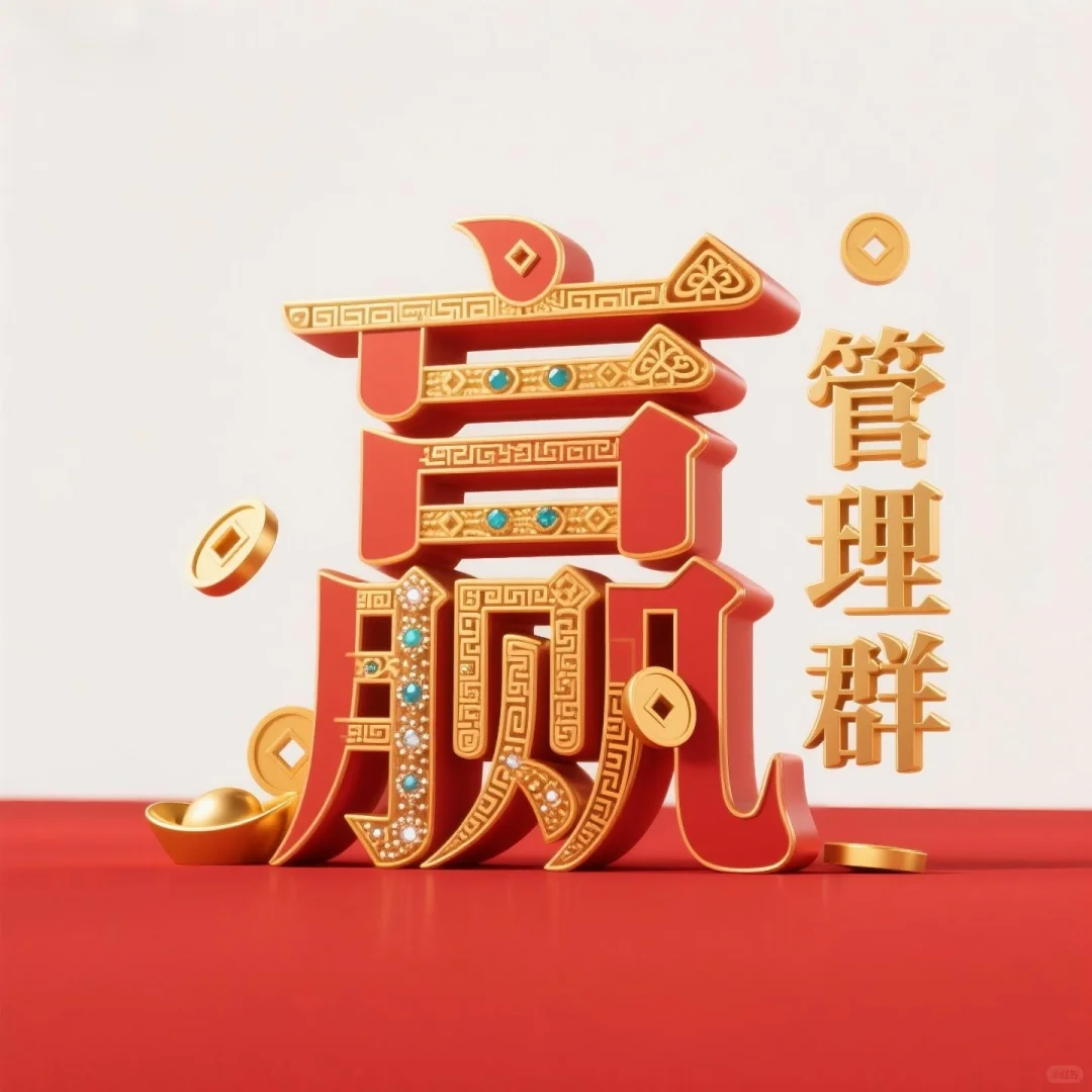 国风鎏金字体设计·赢在管理