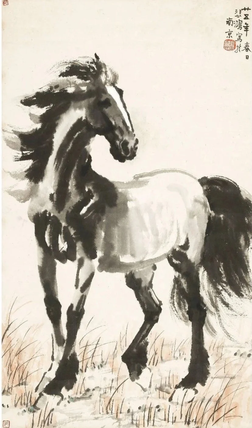 徐悲鸿《秋风立马》580万成交，乱世中的精神