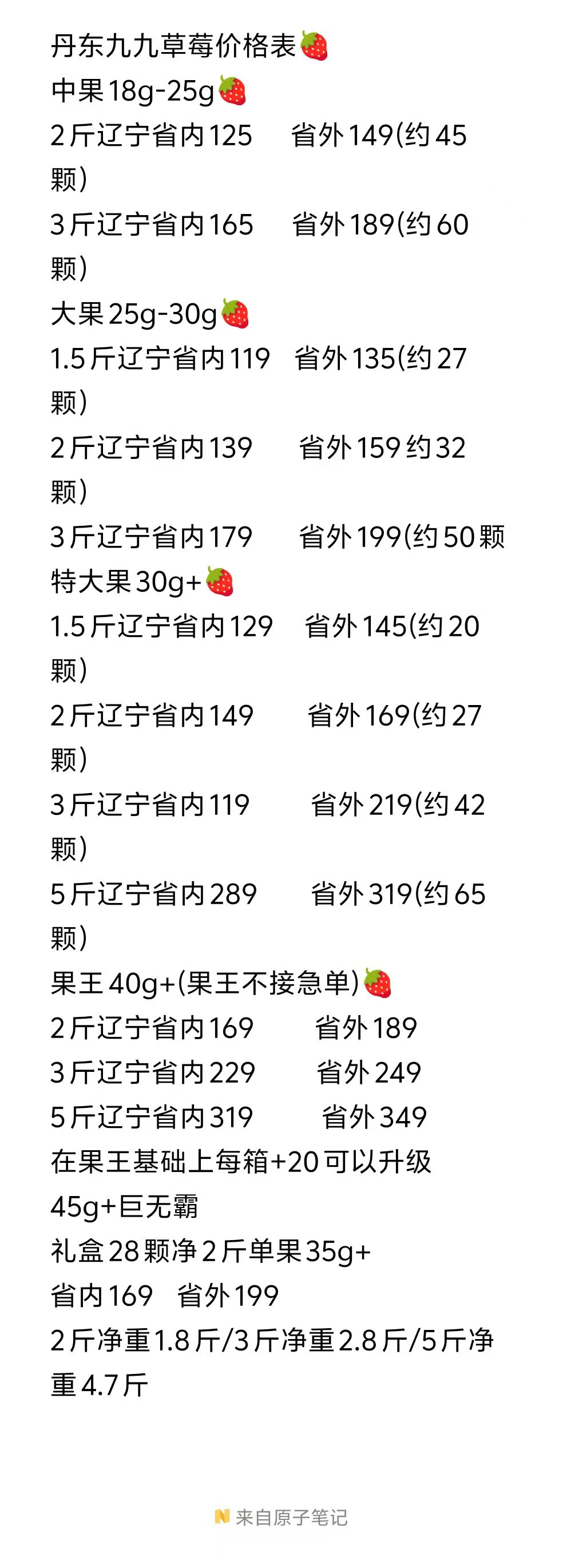 12.8 丹东草莓价格表更新