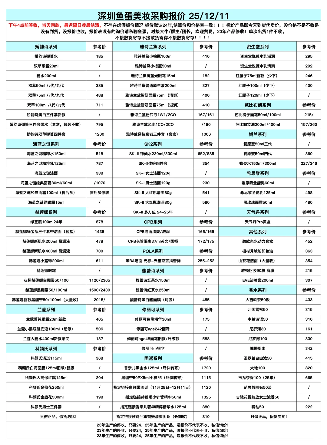 25.12.11美妆回收报价♻️