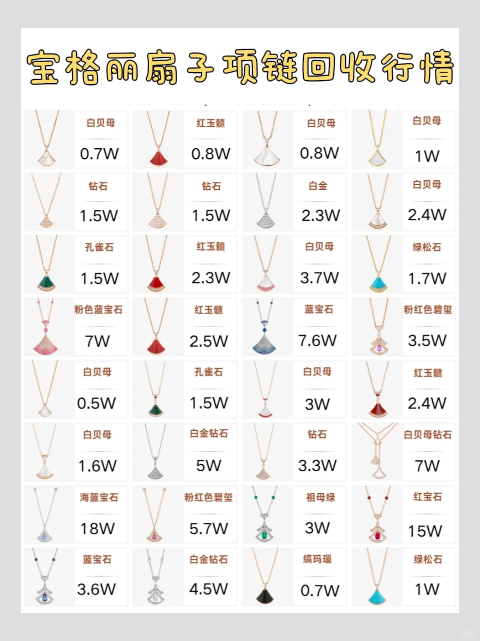宝格丽扇子项链12🈷️回收行情分享！