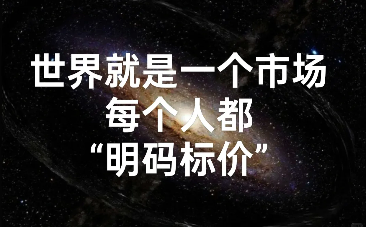 世界就是一个市场，每个人都“明码标价”