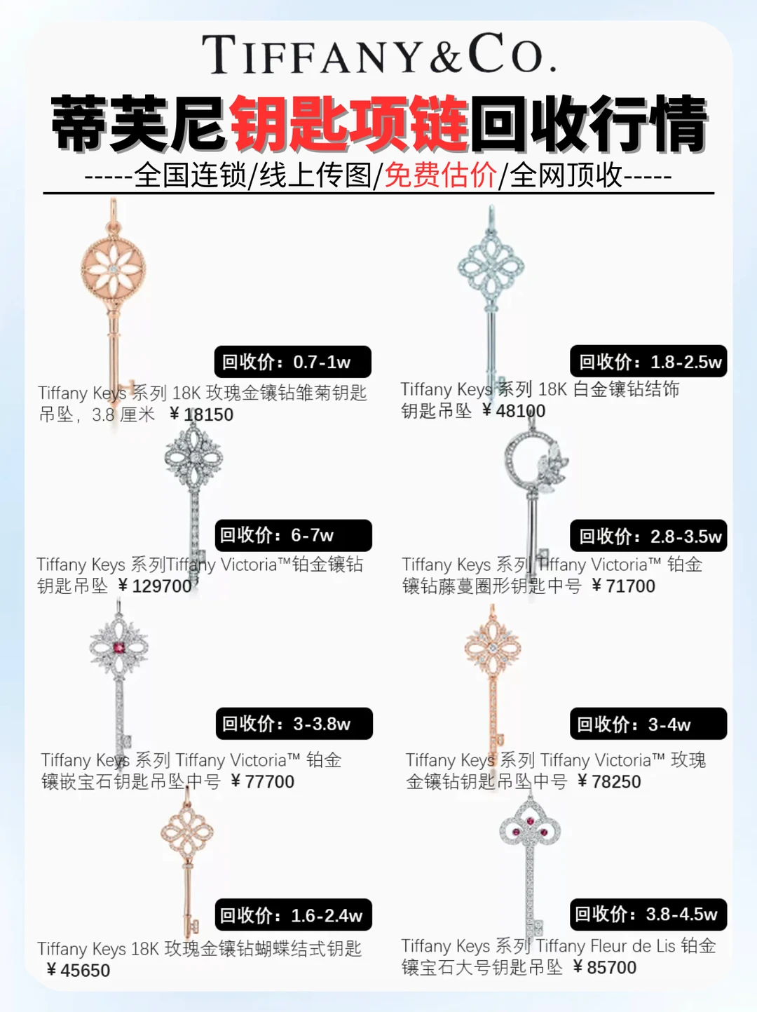 Tiffany回收丨蒂芙尼钥匙回收行情大揭秘