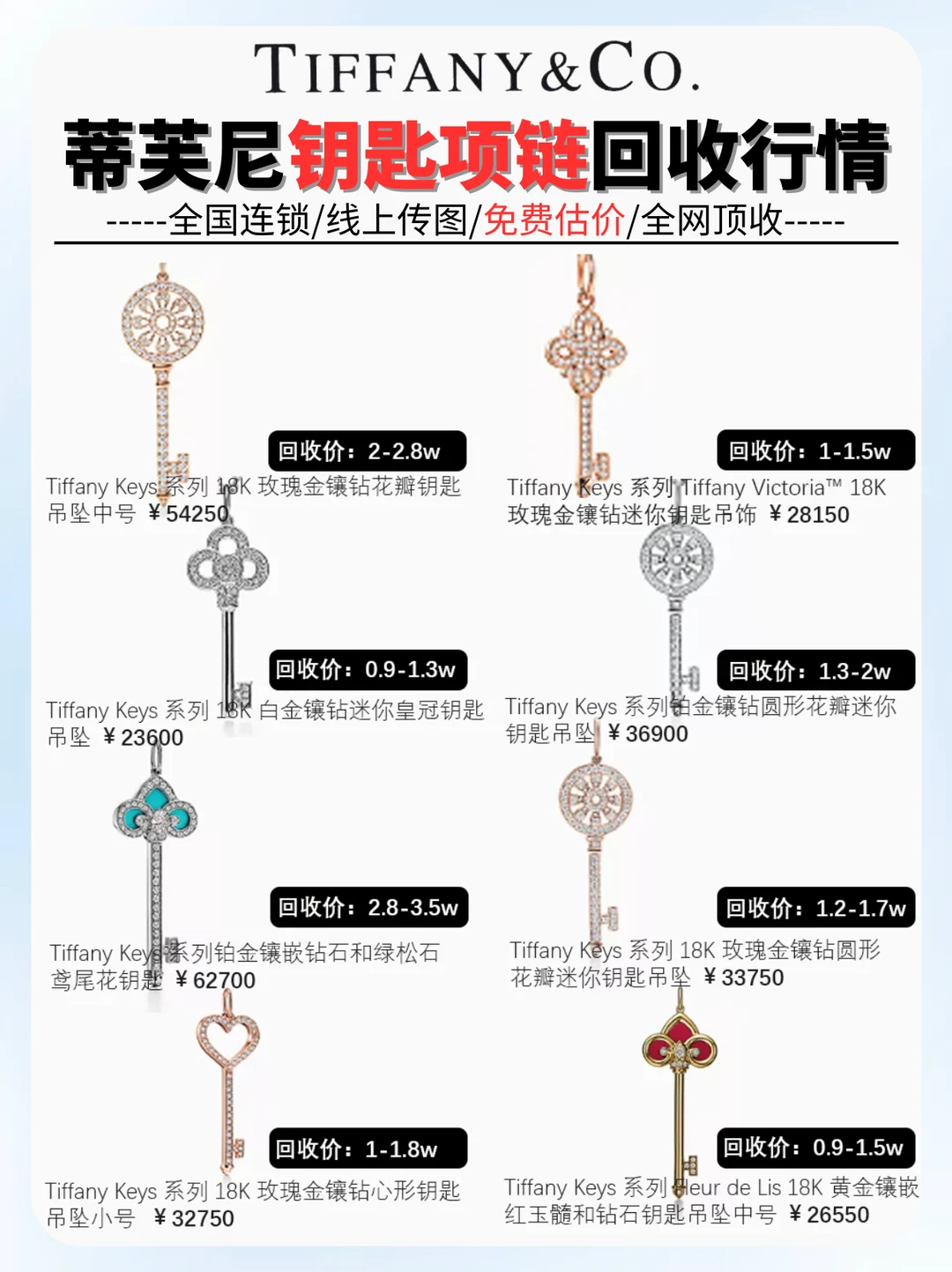 Tiffany回收丨蒂芙尼钥匙回收行情大揭秘