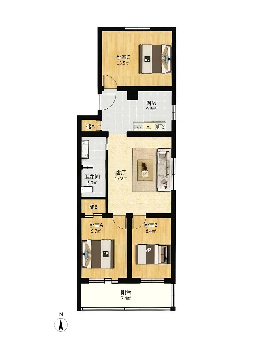 五道口买房|地质大学内三居🏠96.63㎡