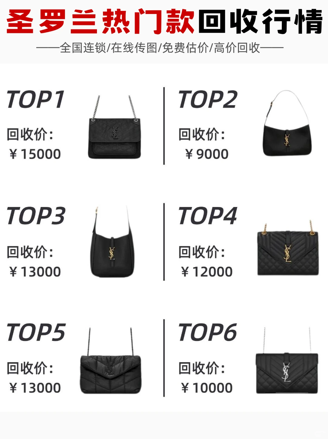 圣罗兰热门款回收价！
