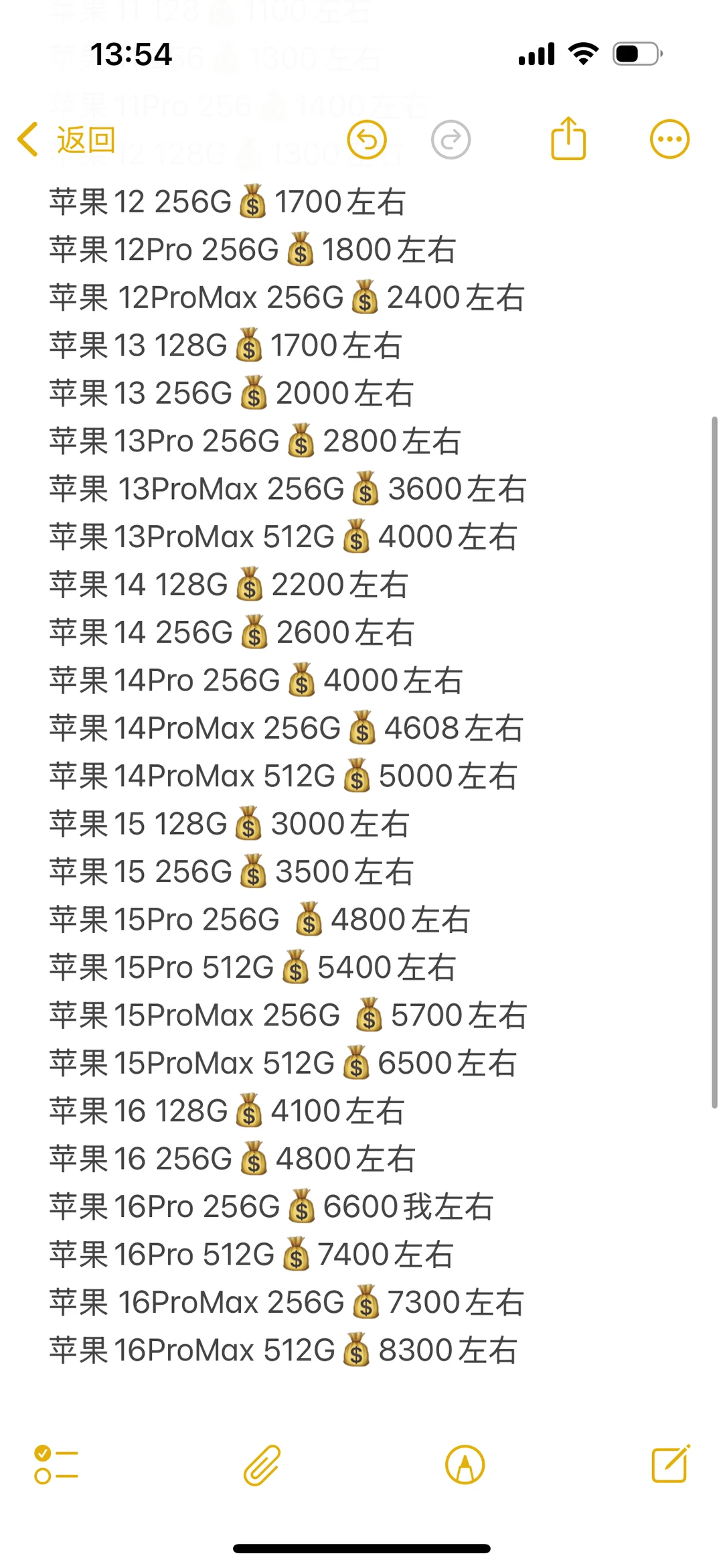 免费分享2025年8月18手机行情