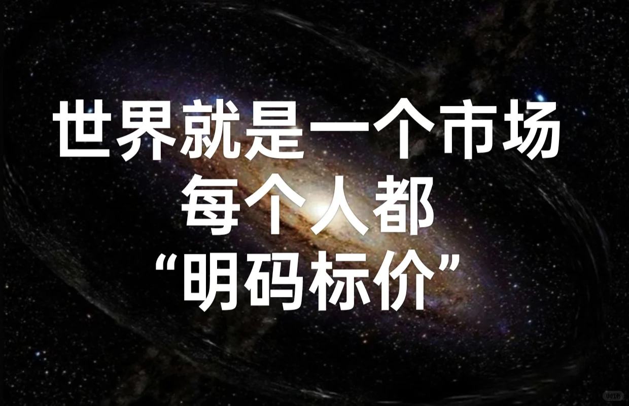 世界就是一个市场，每个人都“明码标价”