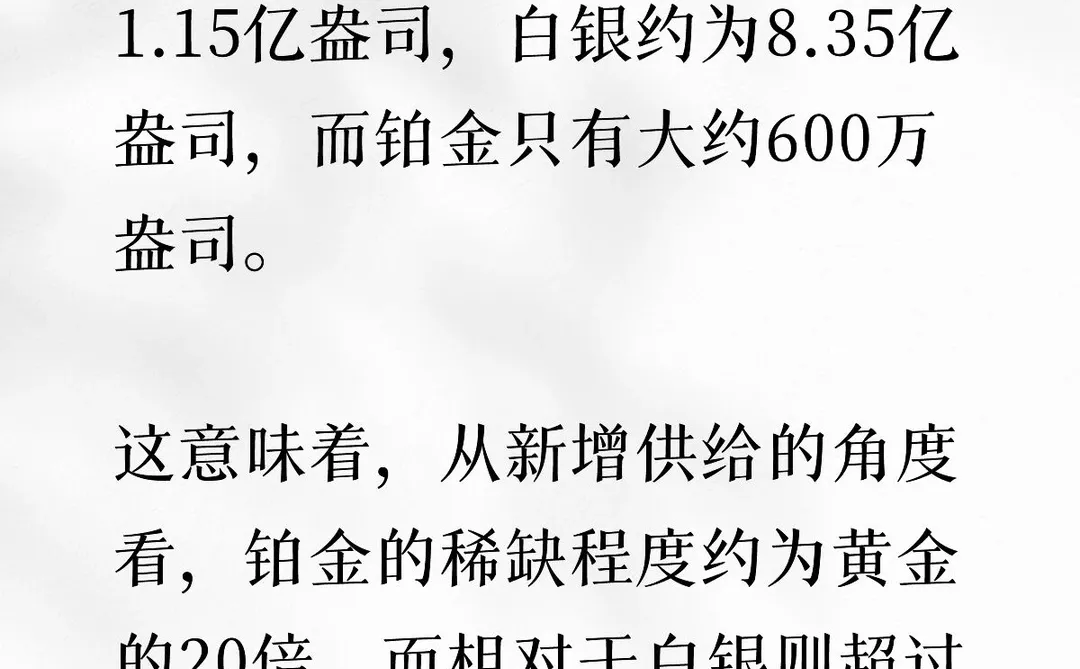 铂金！！就是下一个白银