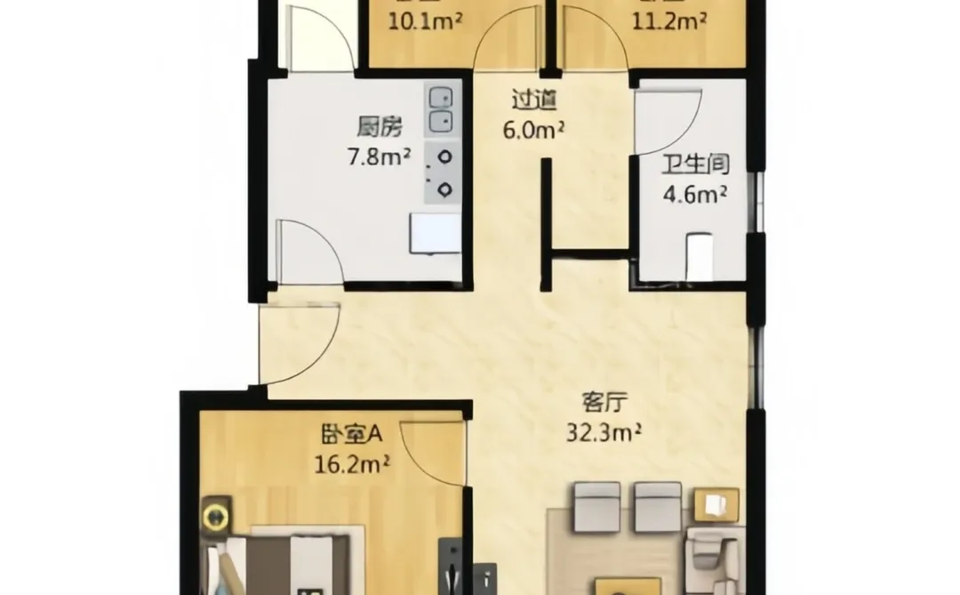 昌平回龙观｜117㎡通透3居🏡价格265W