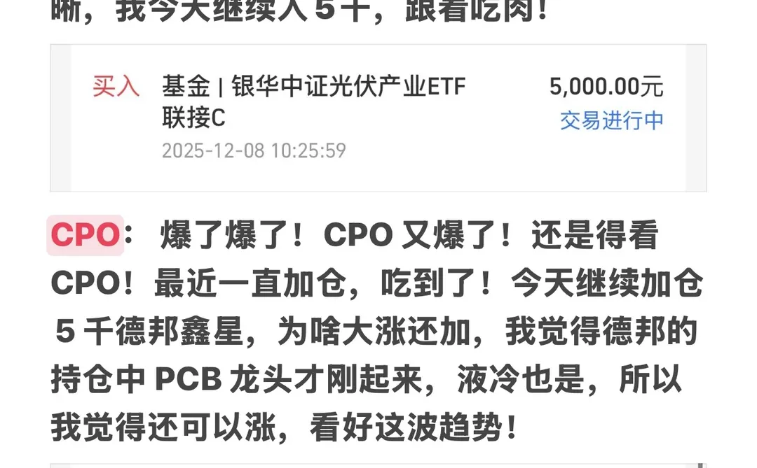 加仓 光伏 CPO
