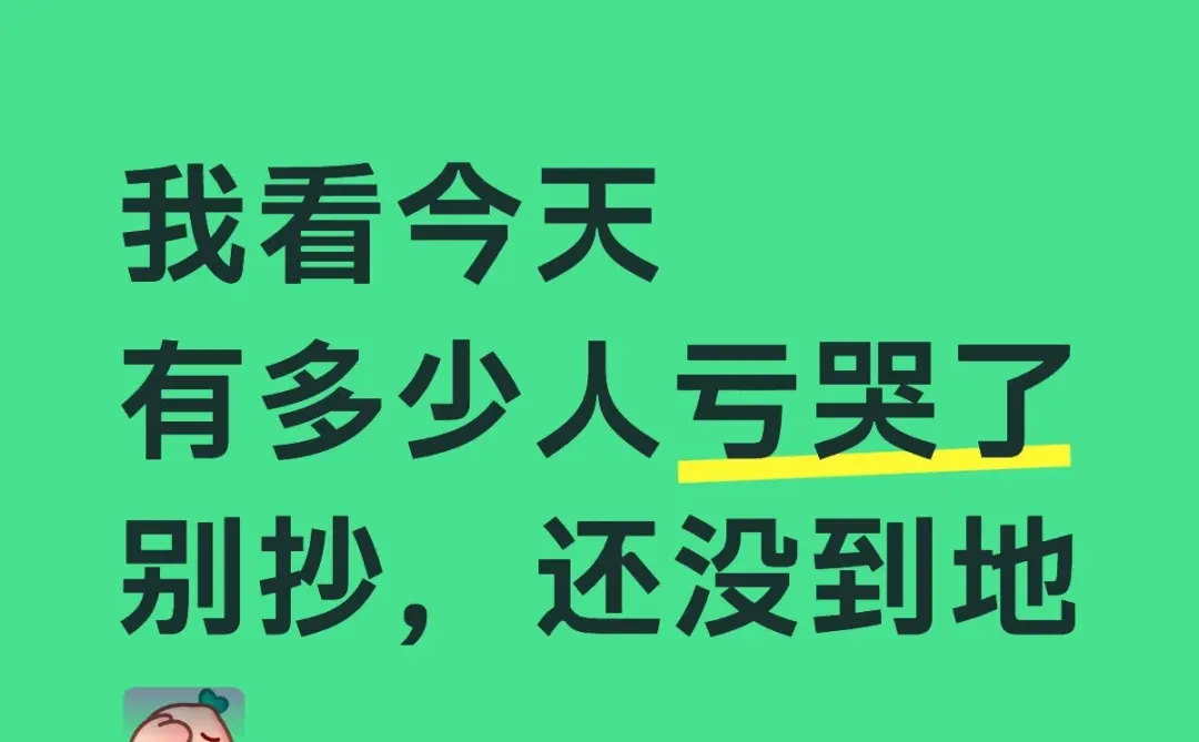 我看今天有多少人亏哭了
