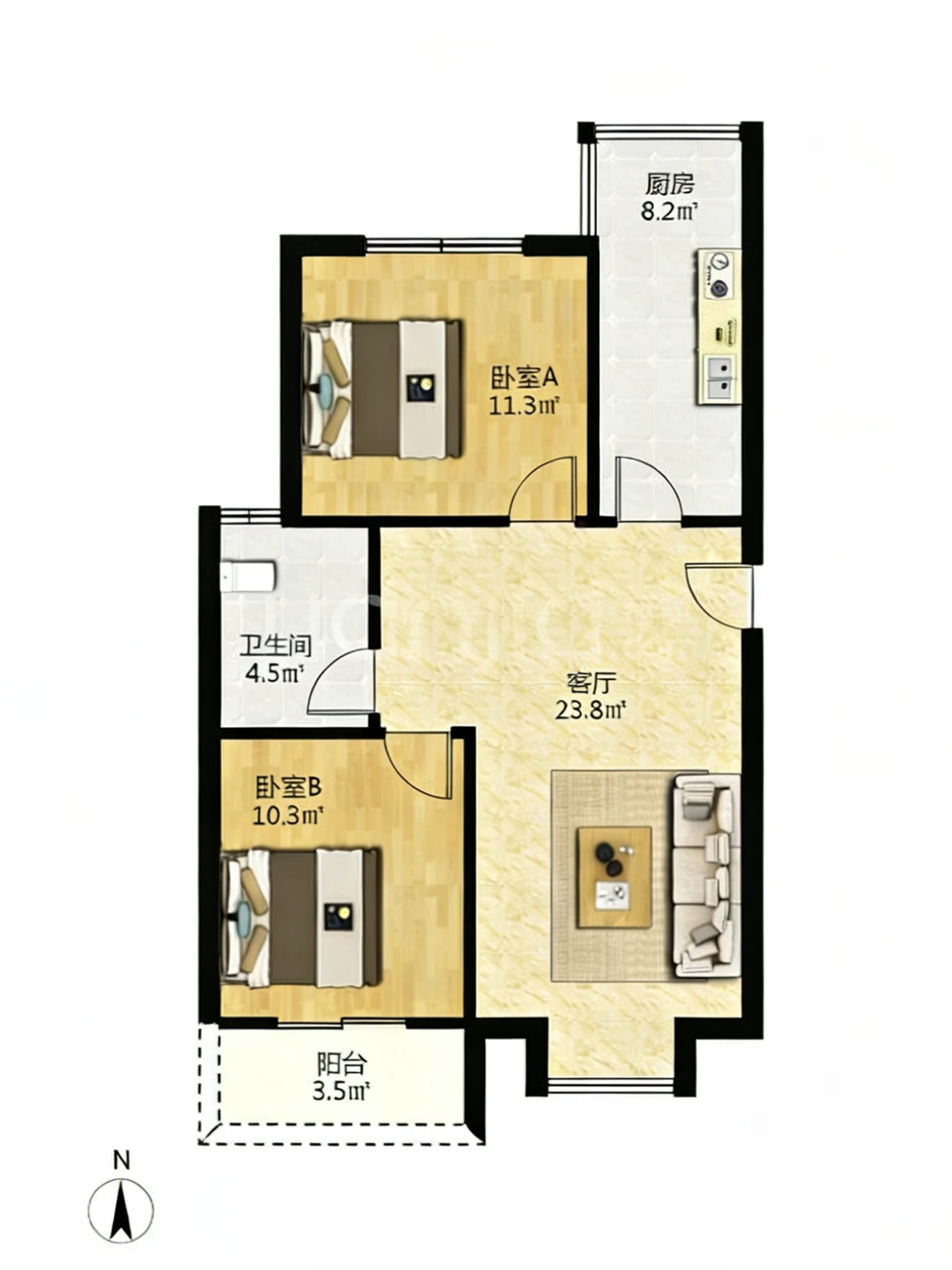 武昌中北路两房！100万拿下地铁口阳光房☀