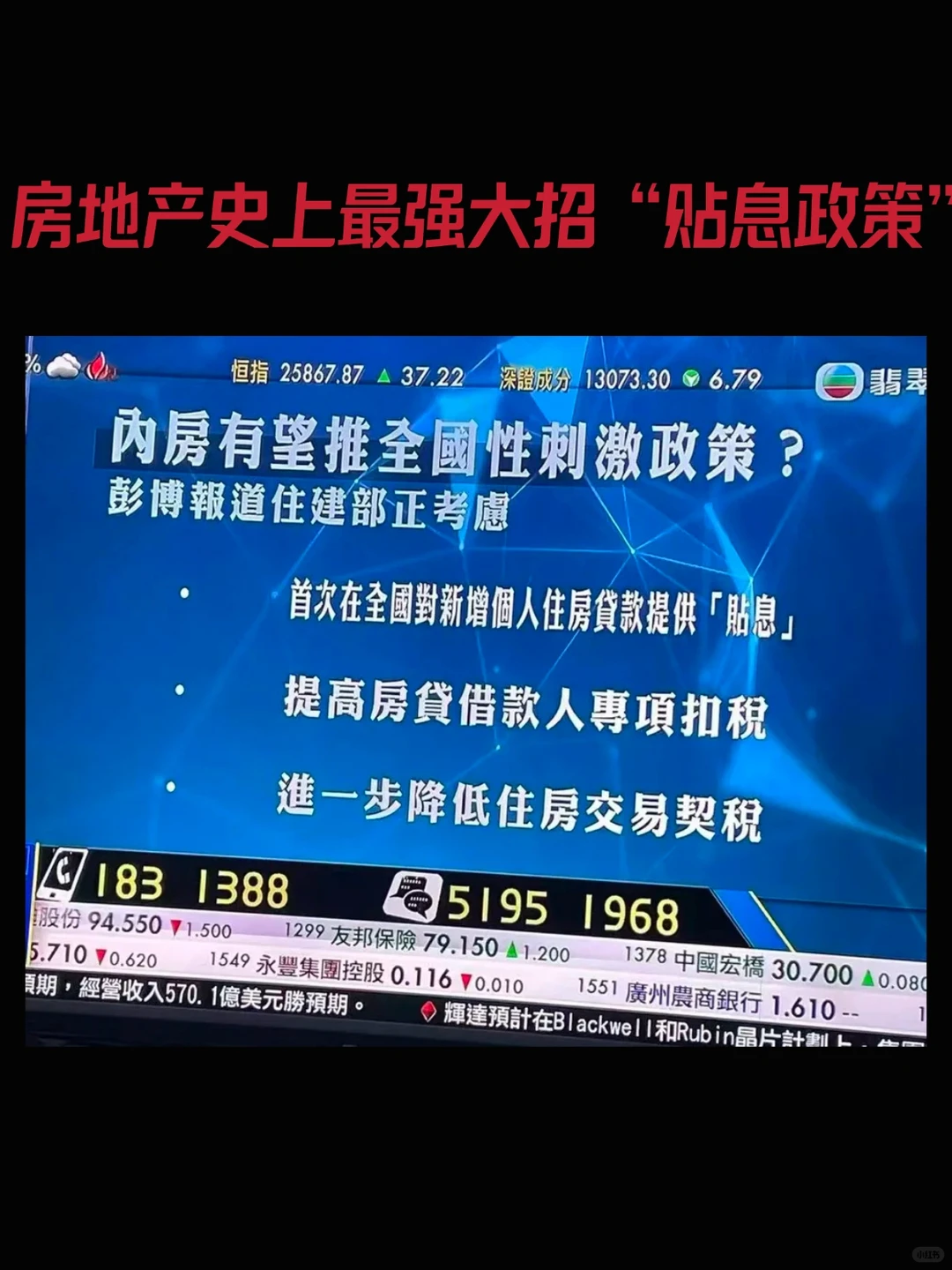 房地产史上最强大招“贴息政策”