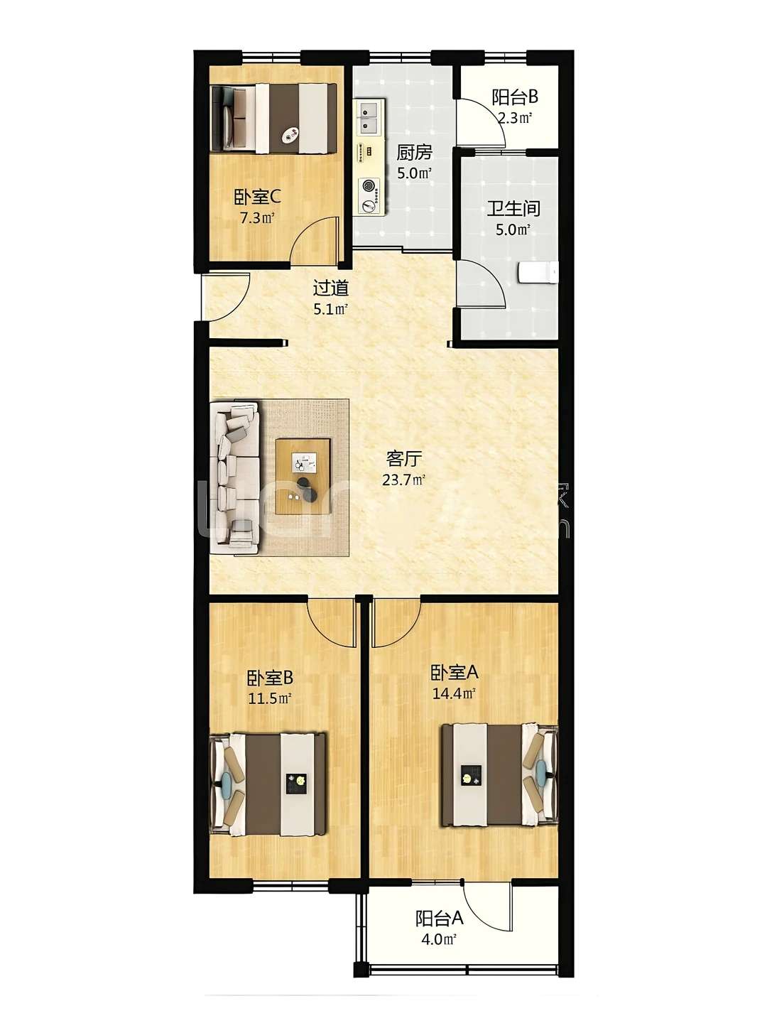 天津河北丨102平105万三居，汇园里直降30万