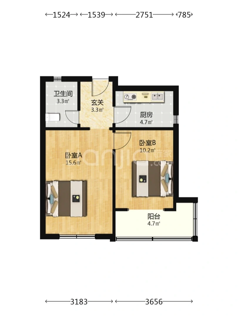 上海二手房｜蒙西小区｜50.61 平 五里桥板块