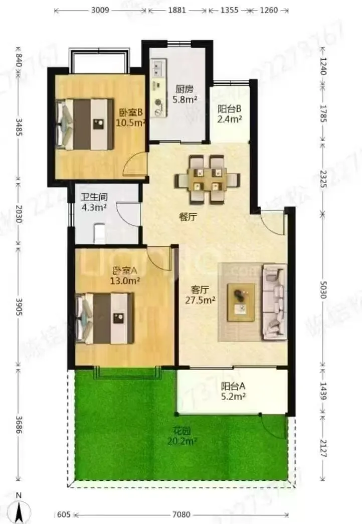 出售两室两厅杨浦区东方名城