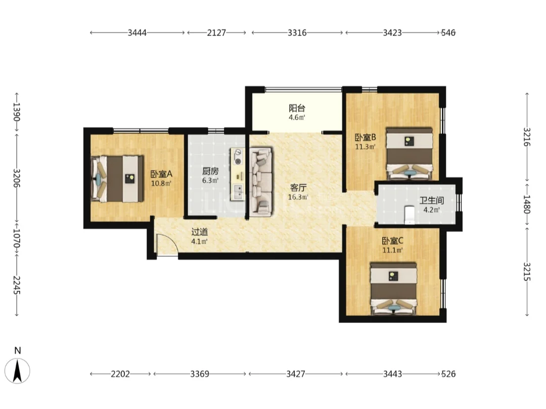 邯郸浅水湾，毛坯才46w