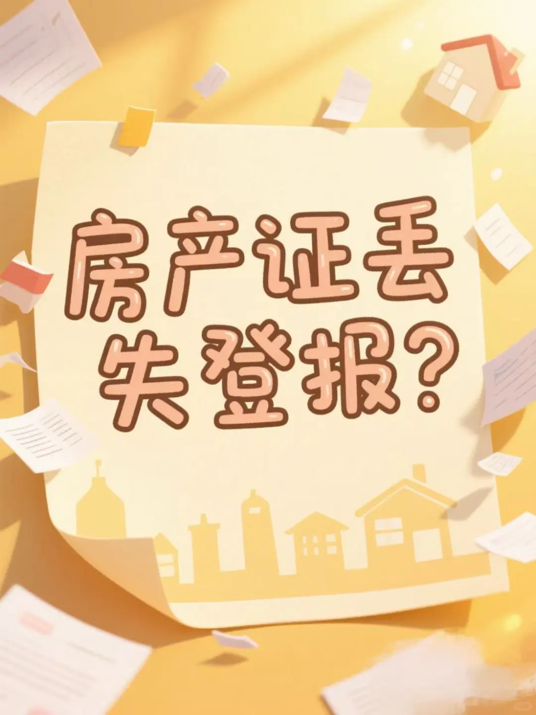 房产证丢失登报？