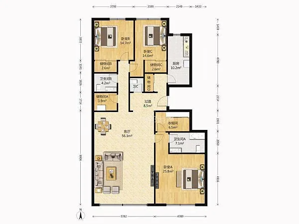 这个大三居，价格有惊喜～