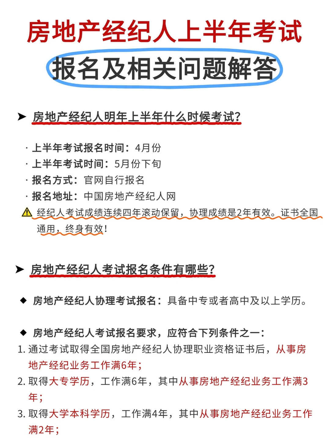26上半年房地产经纪人考试报名及常见问题