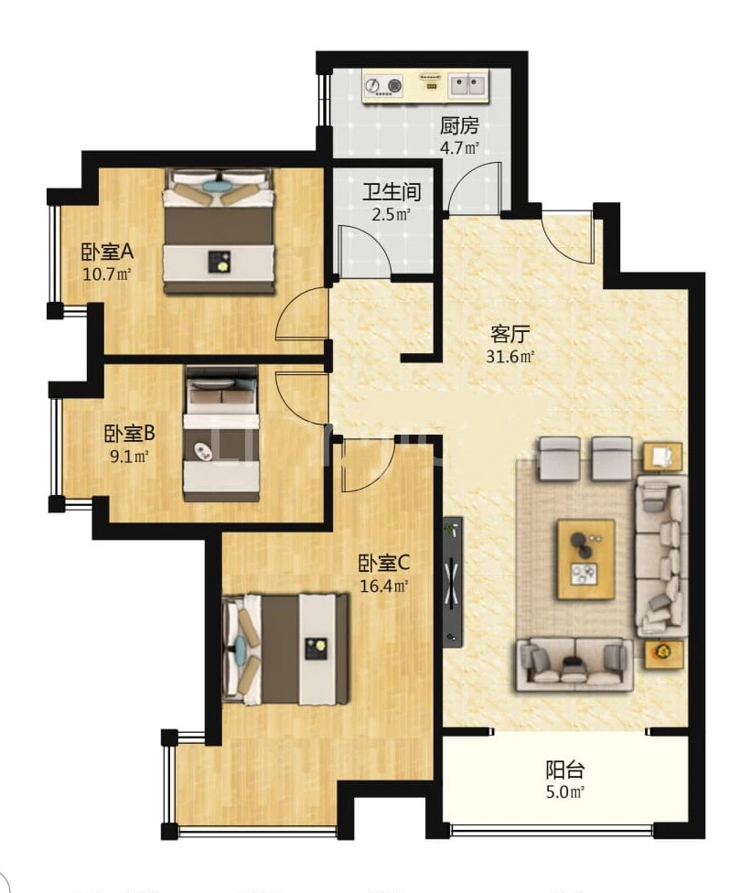 石家庄刚需狂喜！107㎡欧式小三居115万直接冲