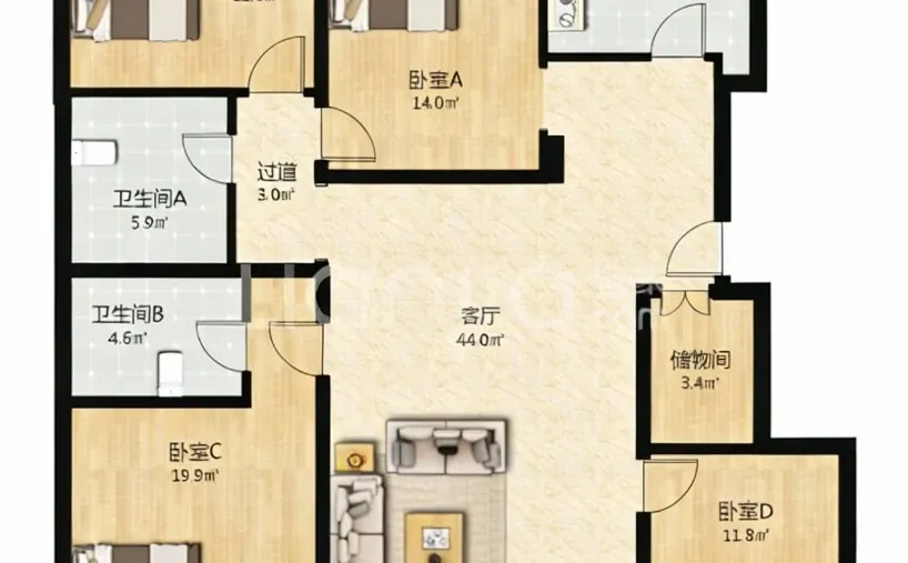 东二环｜好楼层｜大四居｜09年海关总署