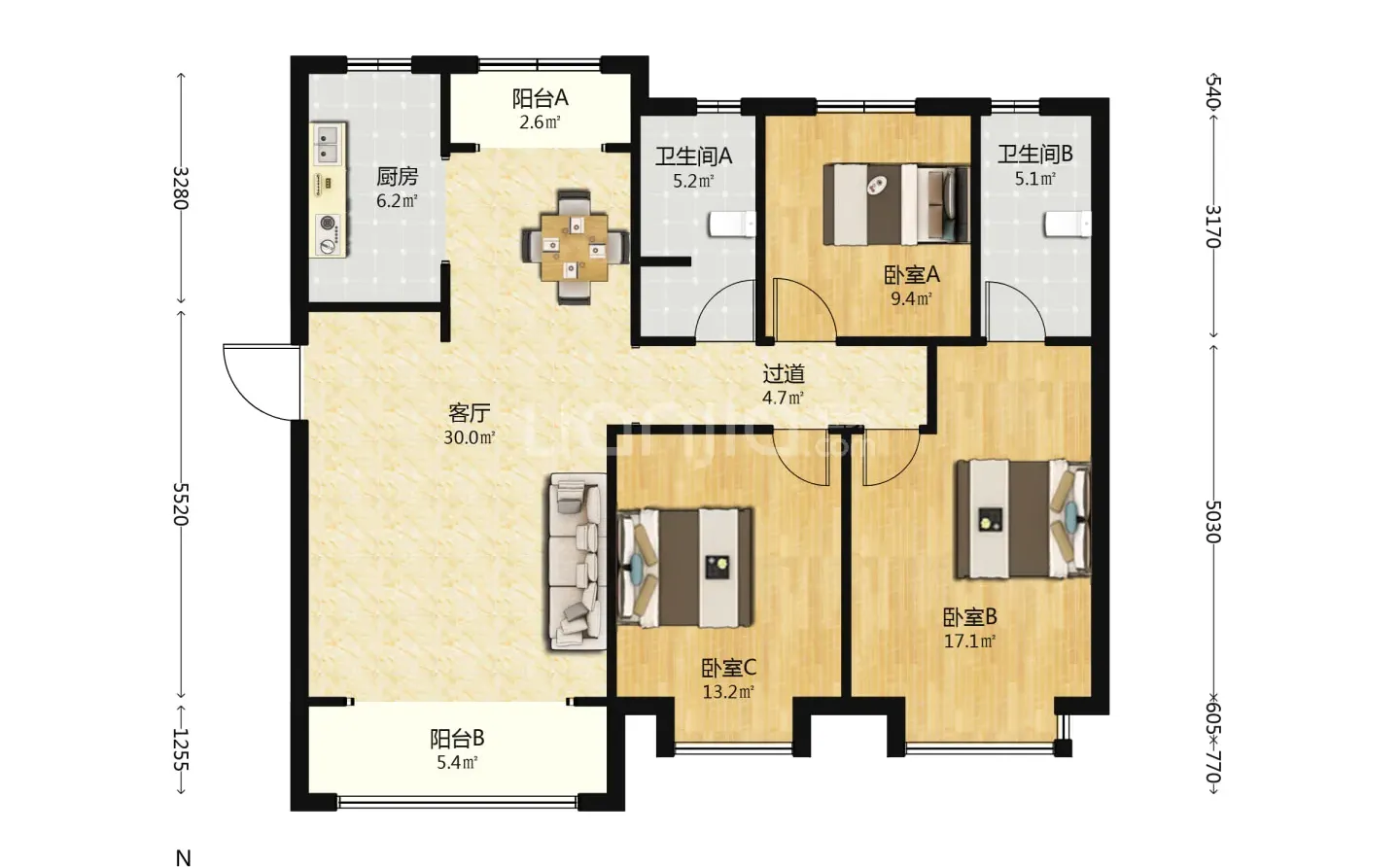 这样设计的三房真的好香～