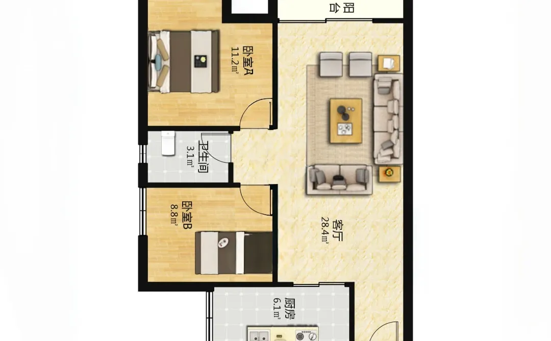首付10万买黄泥磅近地铁正规大两房户型好