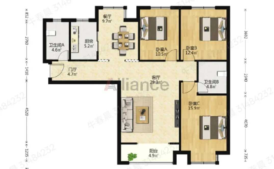 138平三居+2车位才103万！公园里的小区急售