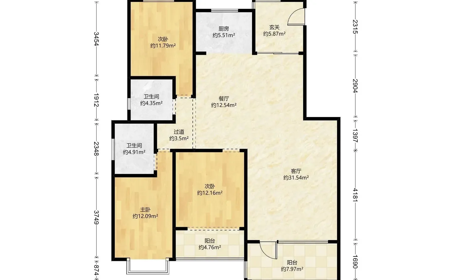 桥西洋房 143m²，168 W