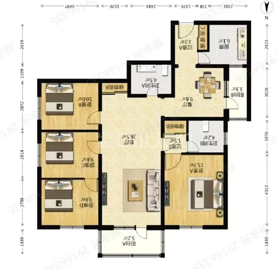 海淀甘家口／改善四居150.35平米／有电梯