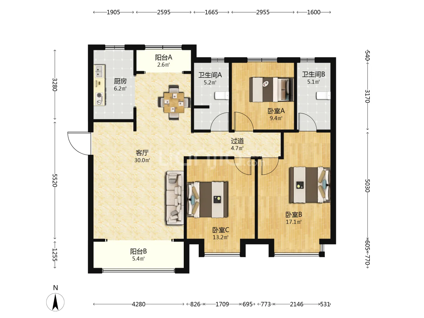 这样设计的三房真的好香～