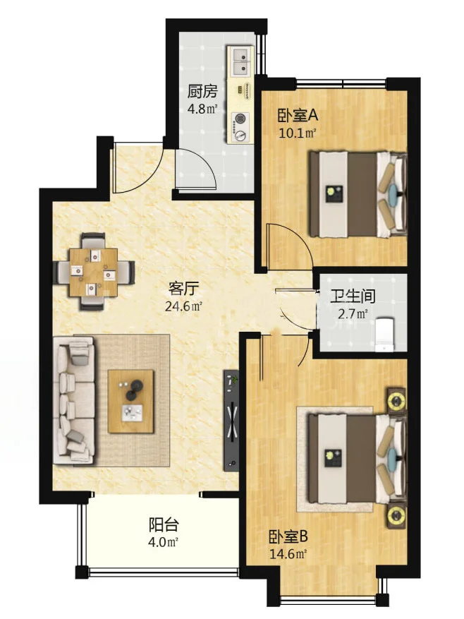 润德天悦城云贤园,哇偶!84.01平米80.8万🔥