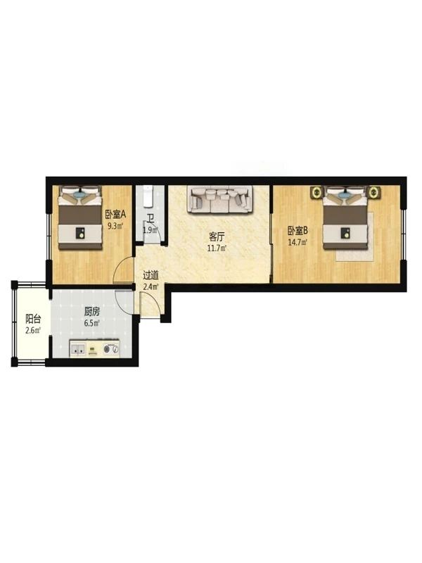 河西1片🎒湘江道2室，100出头，大胆看房