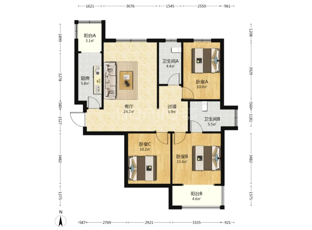 邯郸现代颐和苑，有证，电梯房