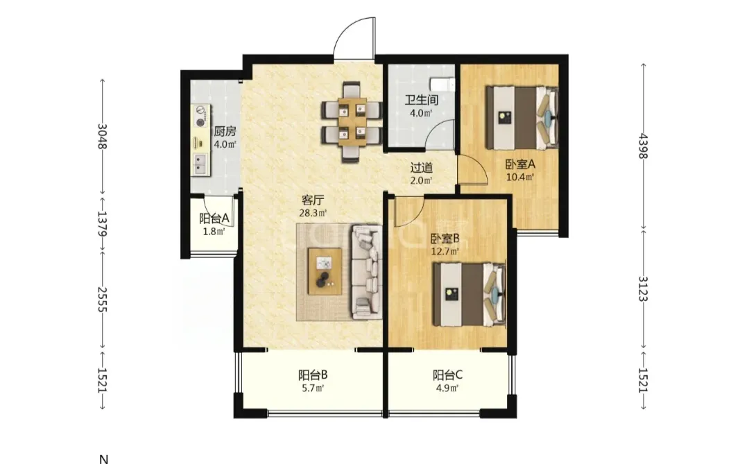 邯郸月亮湾，有证可贷款，好楼层，采光好