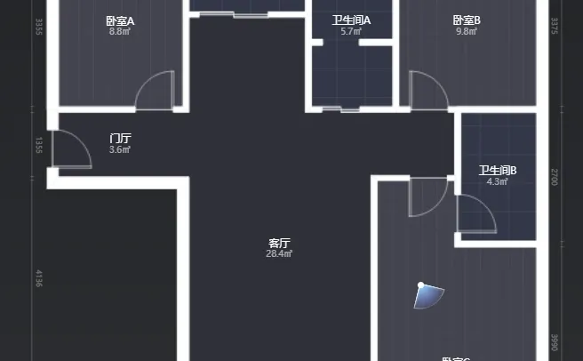 谈固大街悦城11号地 实用三居 118平123万