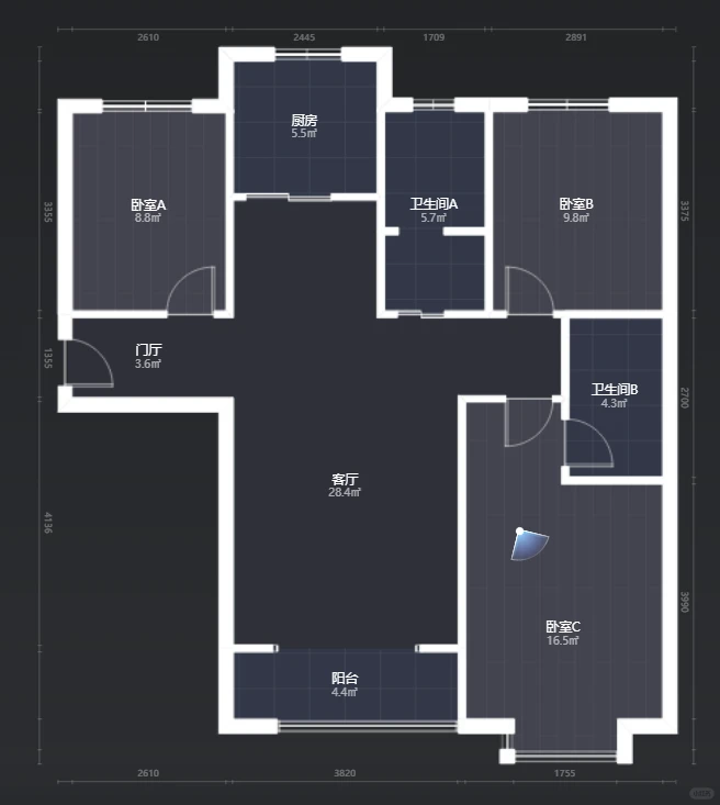 谈固大街悦城11号地 实用三居 118平123万