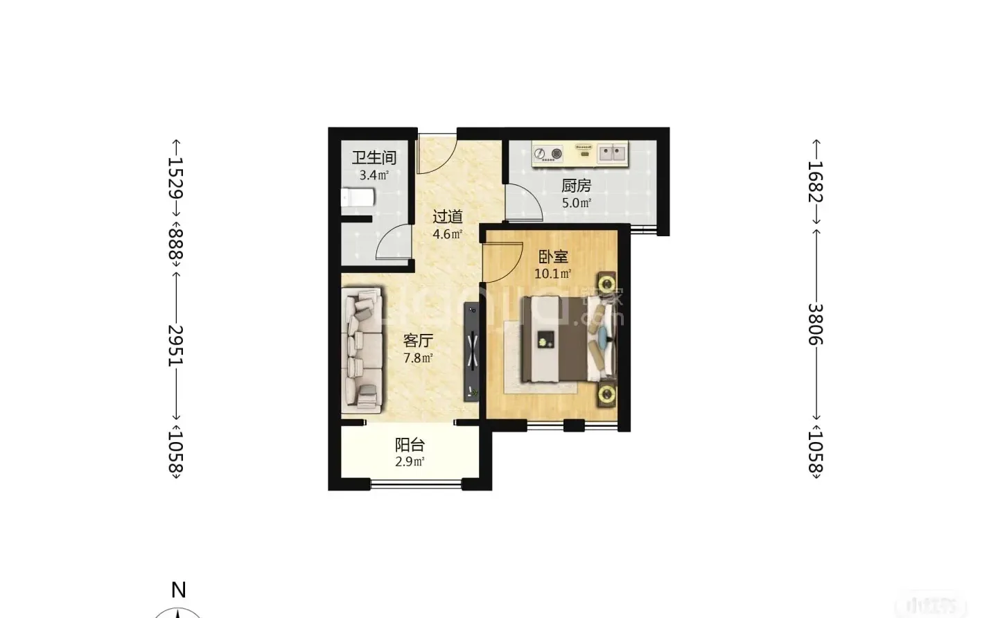 西安浐灞三环内地铁口首付8万朝南一室