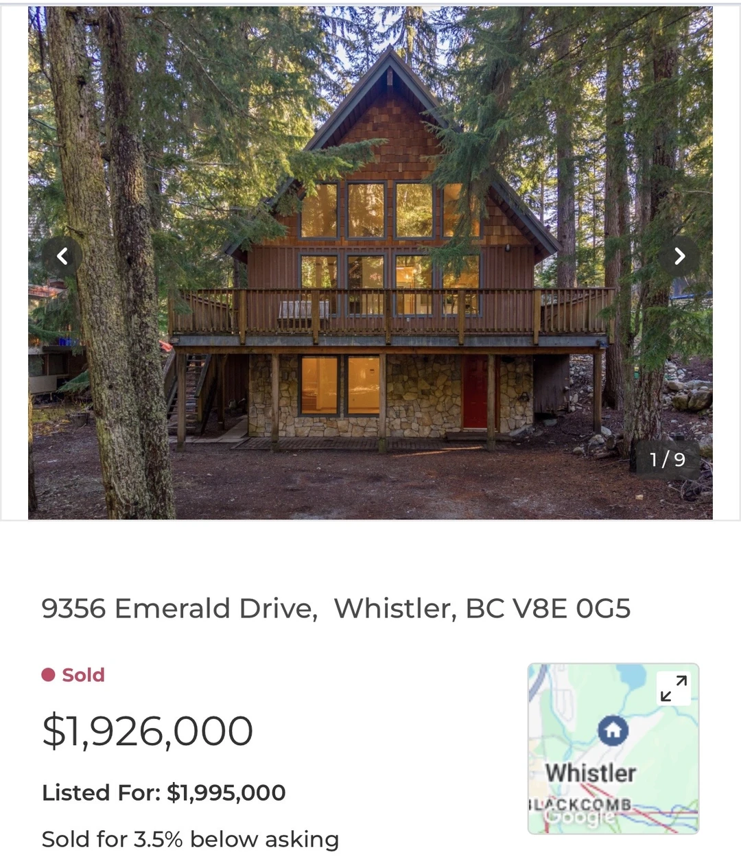 Whistler 惠斯勒最新主要成交